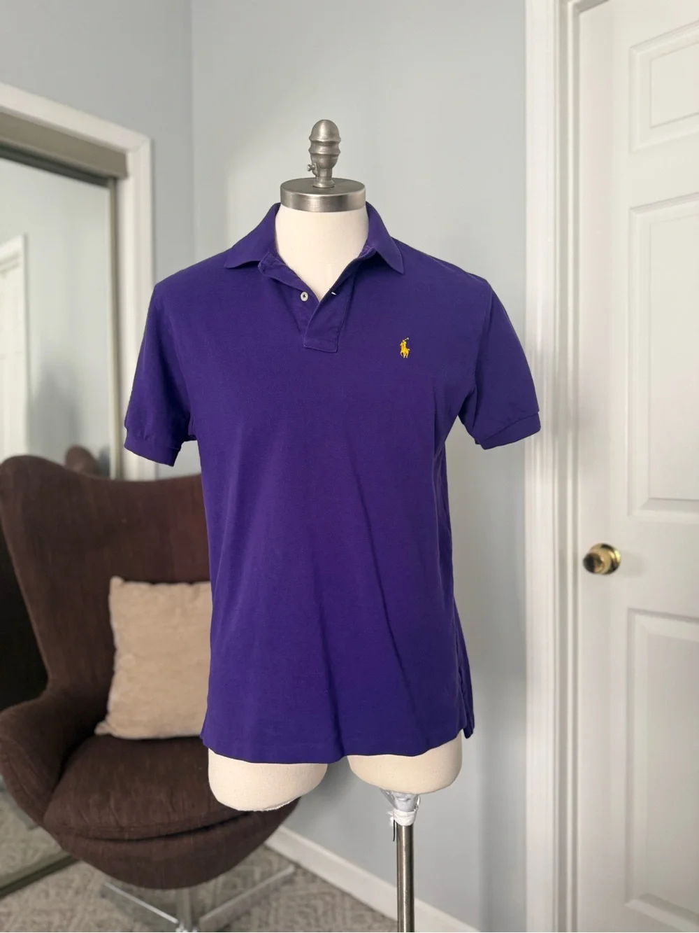 Ralph Lauren Purple Short-Sleeve Polo with Yellow Pony